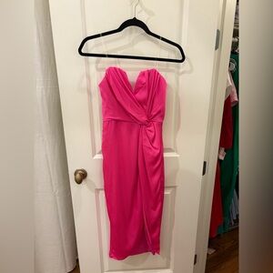 Elegant Pink Strapless Dress